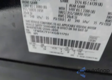 2019 Ford Explorer Limited z USA, uszkodzony, nr VIN 1FM5K7F81KGB11751